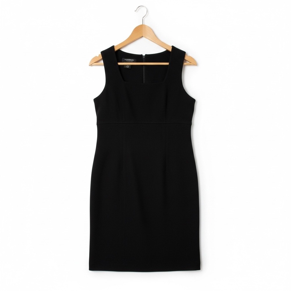 Liz Claiborne Collection Black Wool Blend vintage Sleeveless Dress Size‎ 4